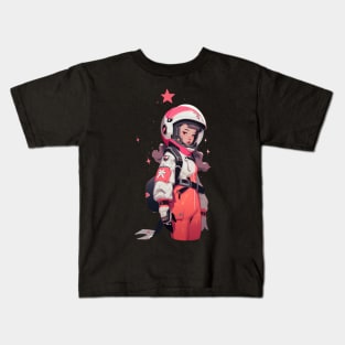 Anime Astronaut Girl Kids T-Shirt